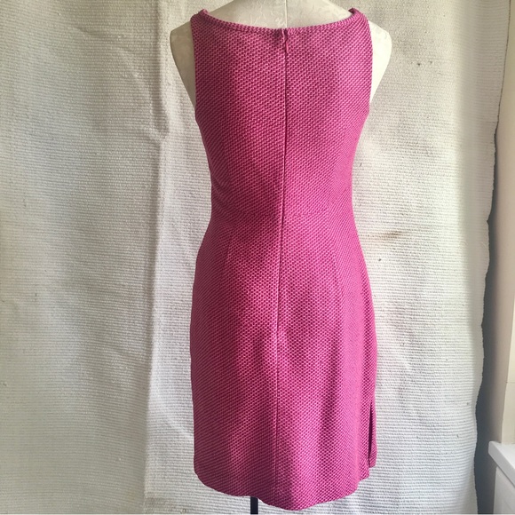 Vintage 90s S/M Barbie Dress Tailored 100% Silk Tweed Pink - Picture 4 of 9